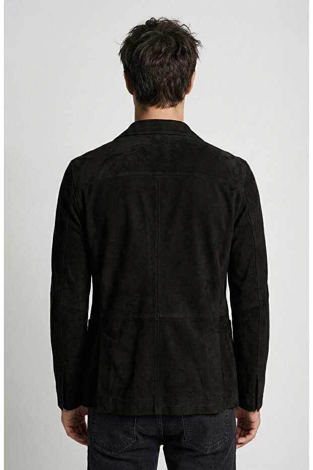 Siyah Çift Taraflı Deri Ceket - 3