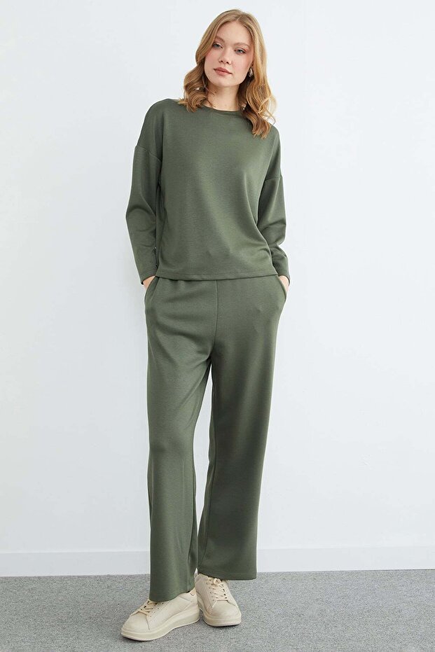 طقم مودال أساسي بأكمام طويلة مكون من قطعتين - 3