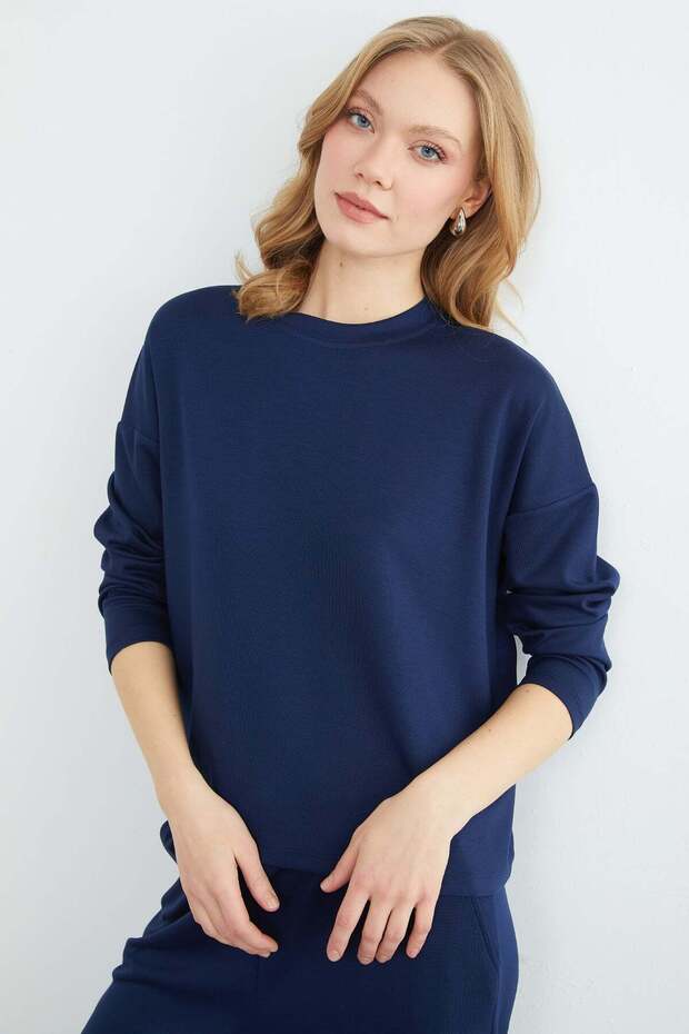 طقم مودال أساسي بأكمام طويلة مكون من قطعتين - 2