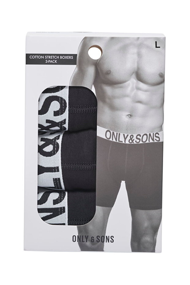 Beli Lastikli Pamuklu Boxer Paketi - Basic - 3
