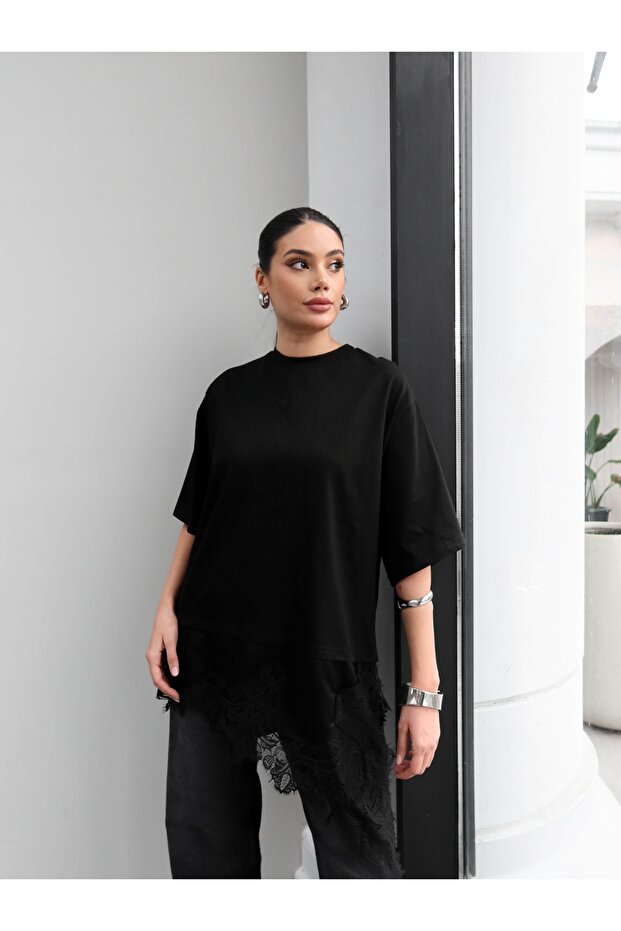 Dantel Detay Tshirt - 4