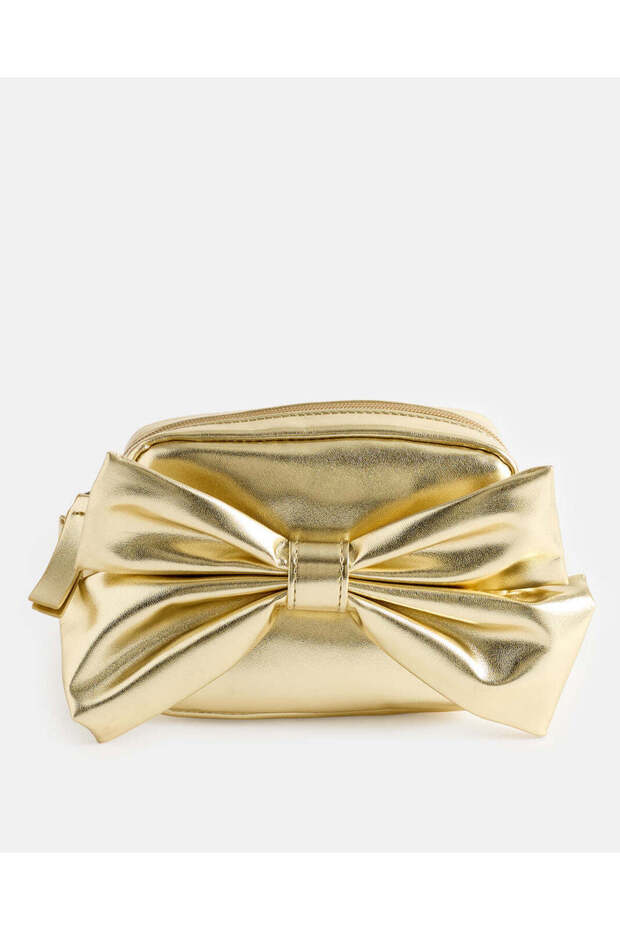 Girls Gold Bow Cross Body Bag