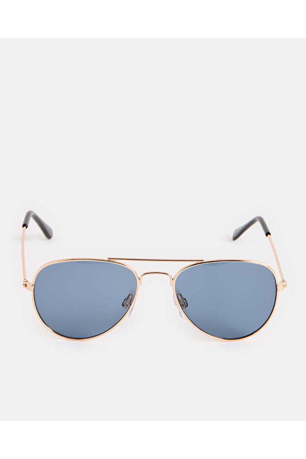 Boys Gold Metal Wayfarer Sunglasses