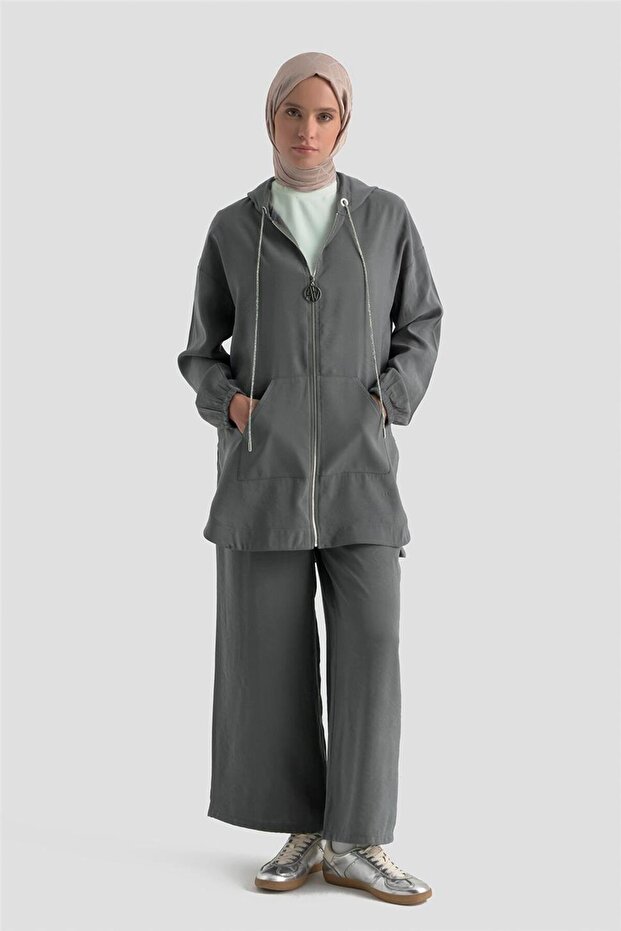 Basic Hırka Takım Petrol - 1