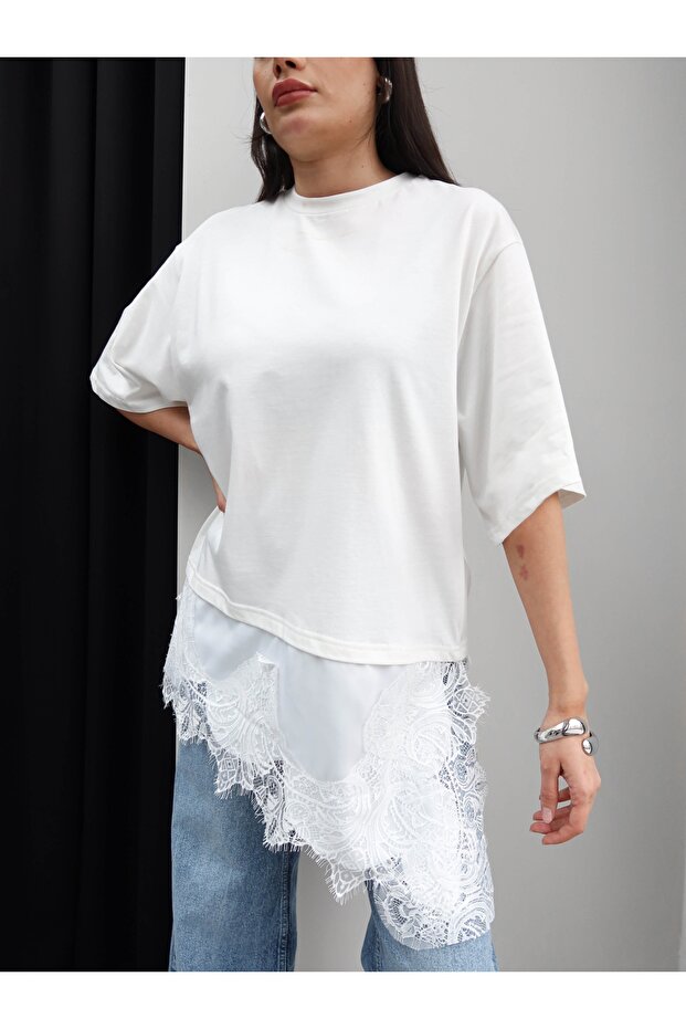 Dantel Detay Tshirt - 3