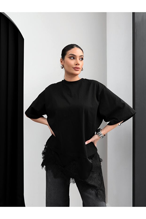 Dantel Detay Tshirt - 2