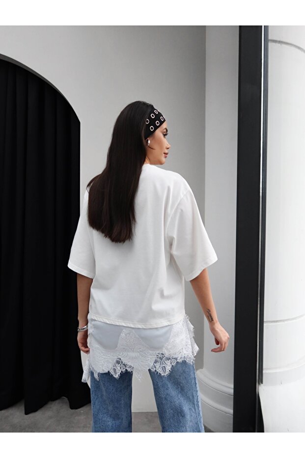 Dantel Detay Tshirt - 5