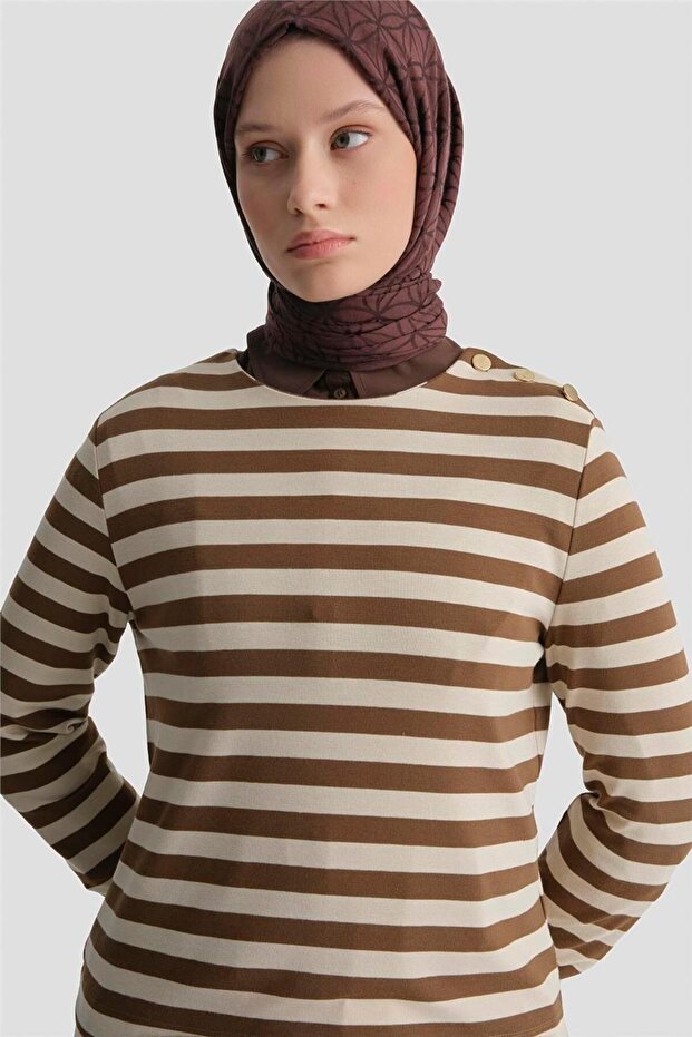 Çizgili Basic Badi Beyaz - 3