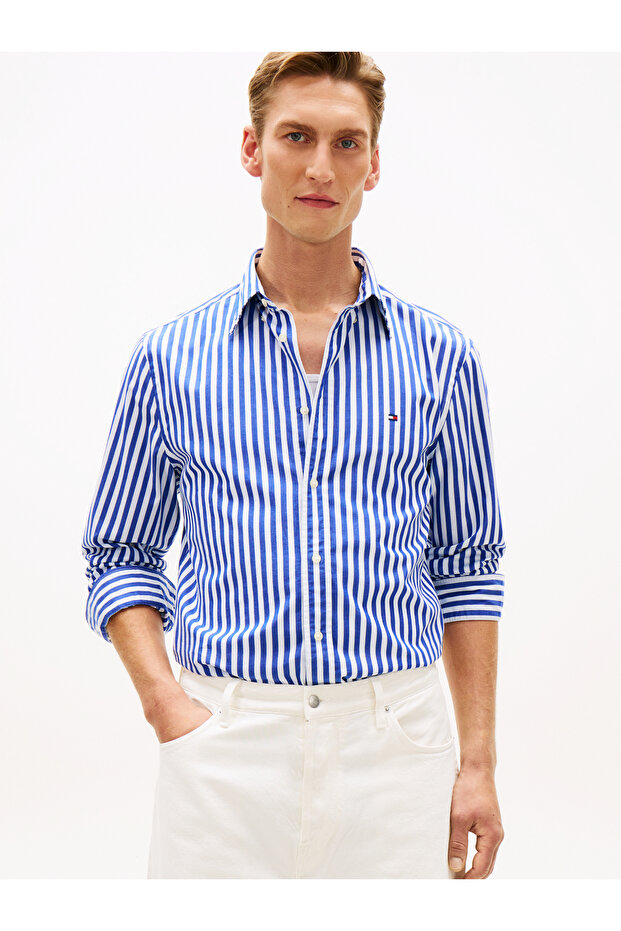 Blue Flex Poplin Classic - 1