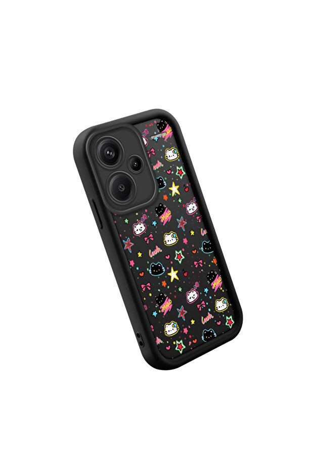 Redmi Note 13 Pro Plus+ 5g Compatible Silicone Material Shockproof Black Cute Pattern Case - 3