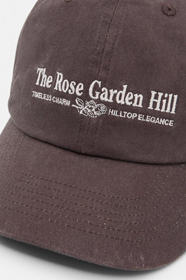 İşlemeli kahverengi şapka - 6