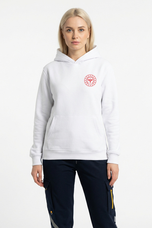 White 112 Emergency Health Hooded Sweatshirt Unisex