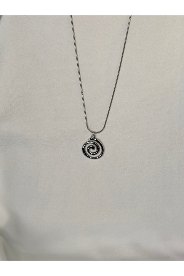 Çelik Spiral Kolye (silver) - 3