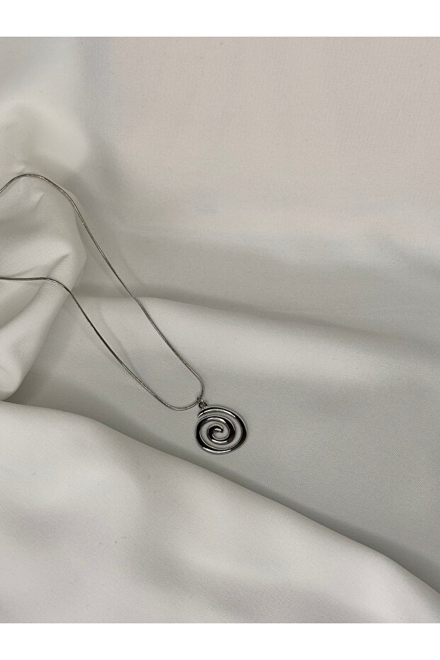 Çelik Spiral Kolye (silver) - 2