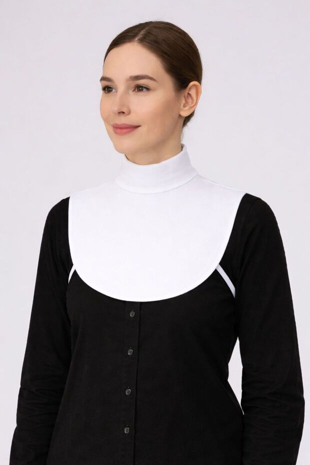 Hijab Combed Cotton White Neck Collar