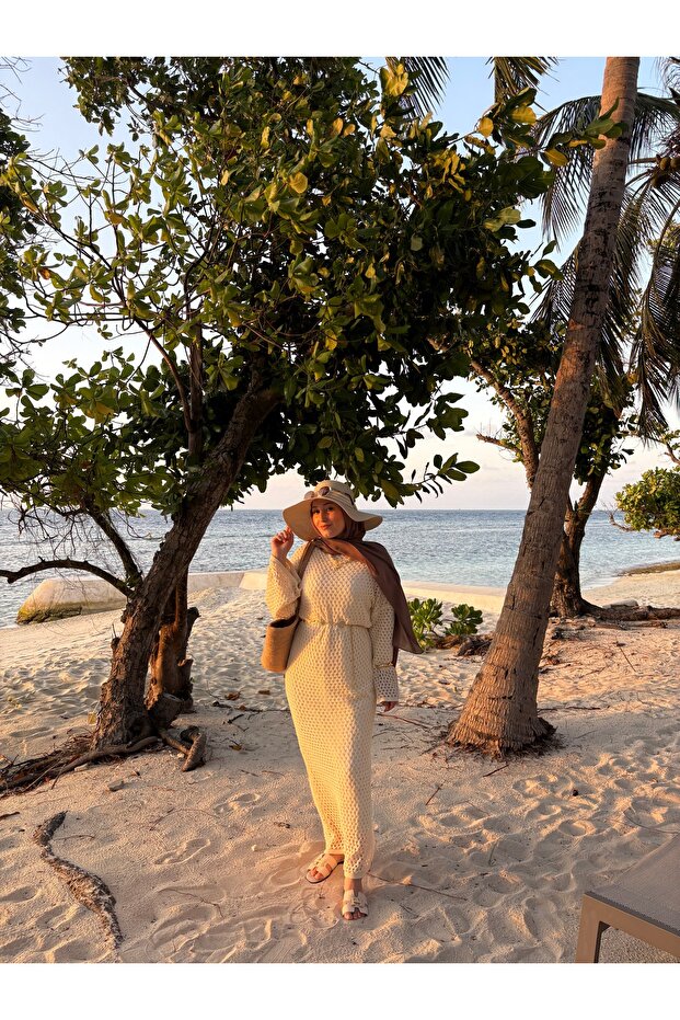 AJURLU ASTARLI ELBİSE KEMER HEDİYELİ - 4