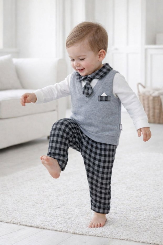 Stylish Premium Quality Combed Cotton Baby Boy Children's Festive Suit 13983