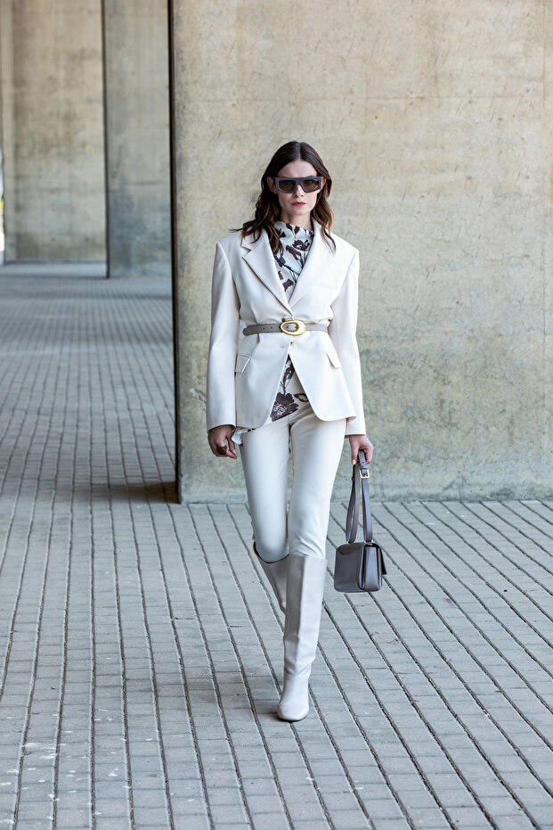 BERRİN EKRU BLAZER CEKET - 2