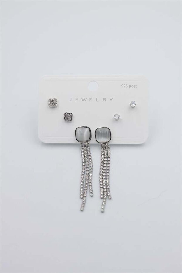 Multiple Set Earrings - Silver - 2