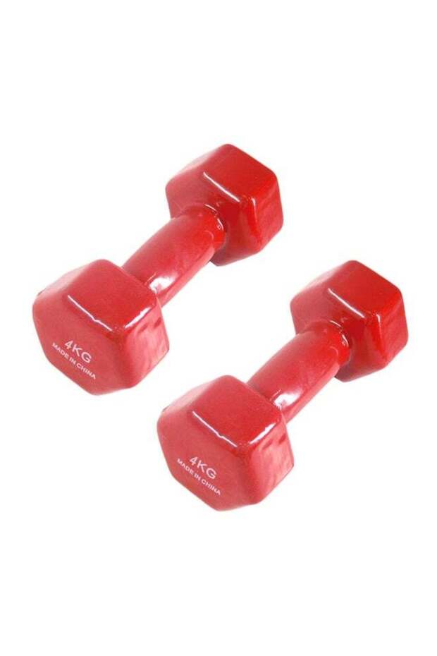 مجموعة دمبل مطاطية سداسية الشكل، قطعتان × 4 كجم - 1