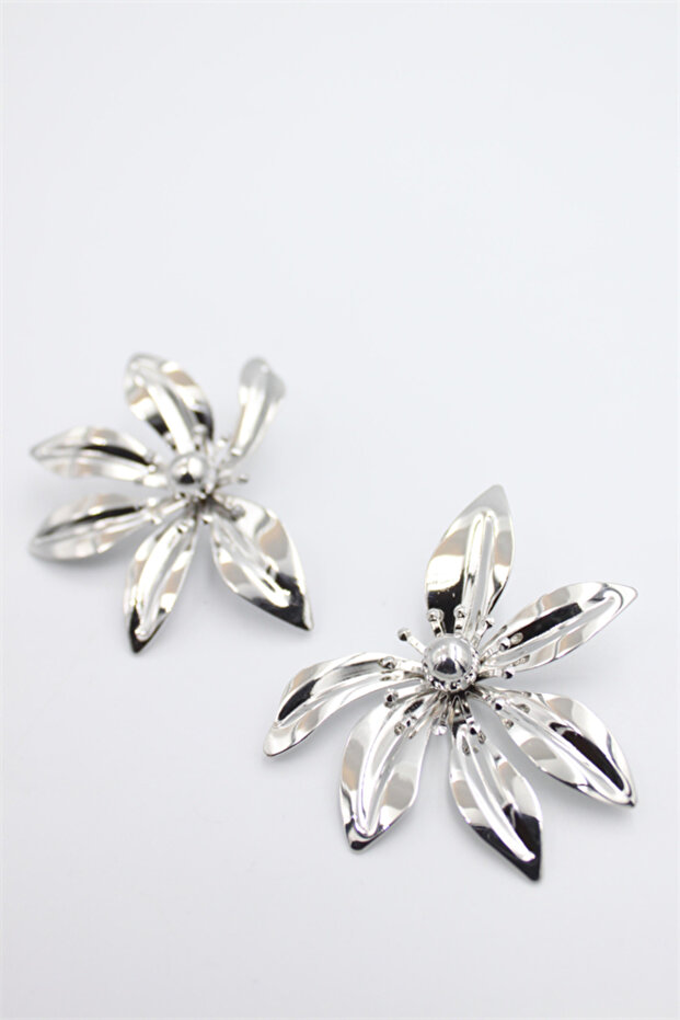 أقراط أوراق الشجر - فضية - 2