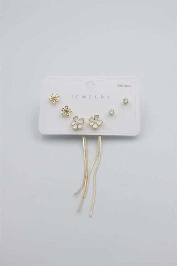 مجموعة أقراط متعددة - ذهبي - 2