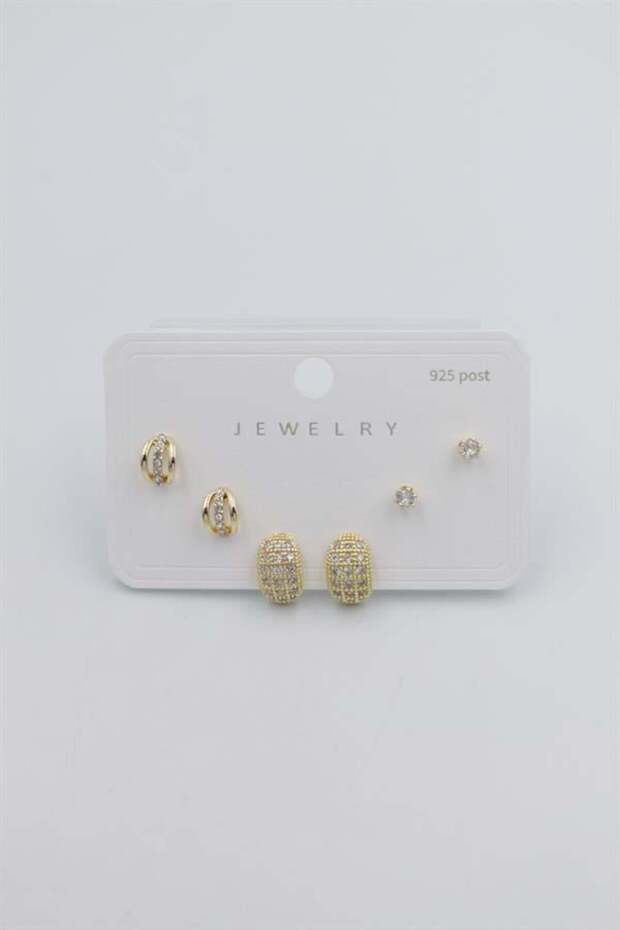 Multiple Set Earrings - Gold - 2