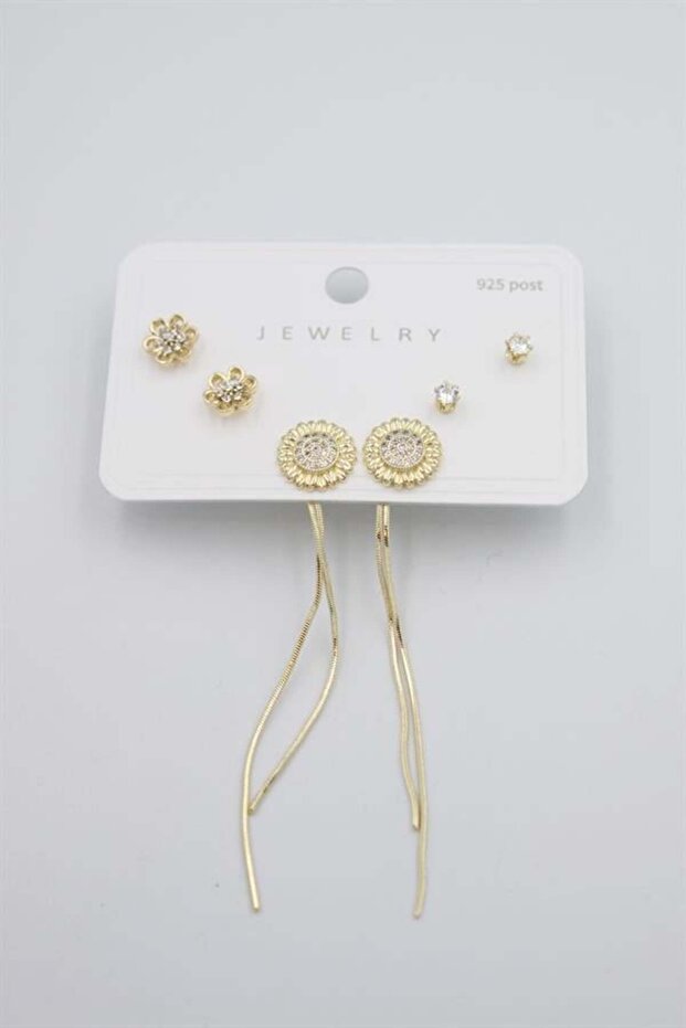 Multiple Set Earrings - Gold - 2
