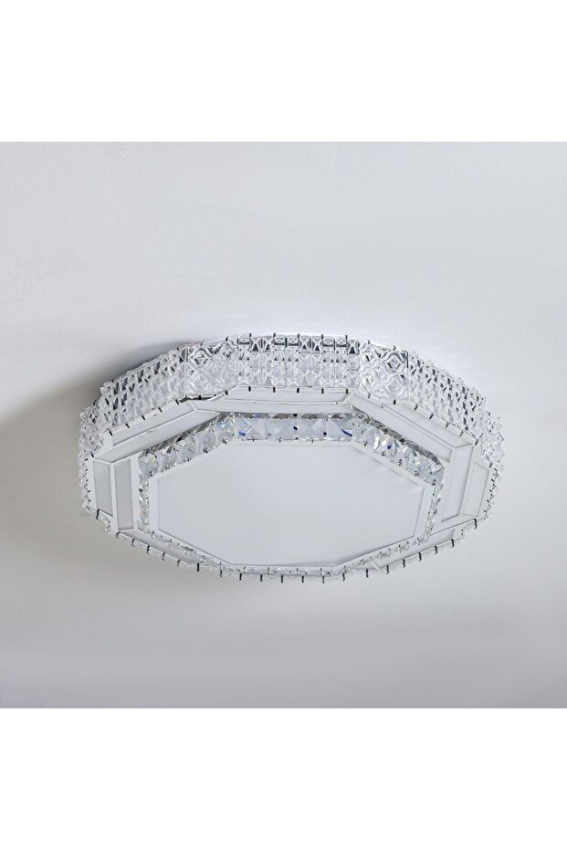 Maha Glass LED Flushmount Ceiling Light - 500mm Clear White Fixture, 2-Year