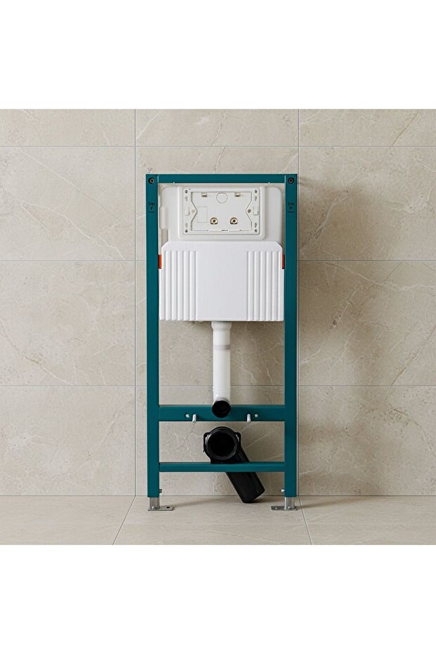 Royal Concealed Flush Fittings with Chrome Push Plate, Durable Sanitary Metal Frame Flush