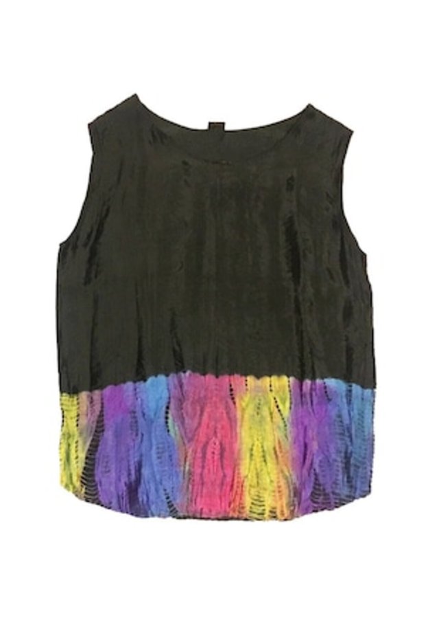 Top damă negru multicolor