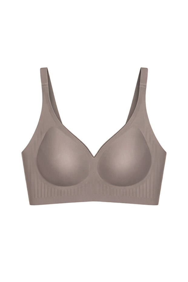 Seamless Bra - Slight | Brown Laser Cut Seamless Detailed Women's Bra Without Underwire