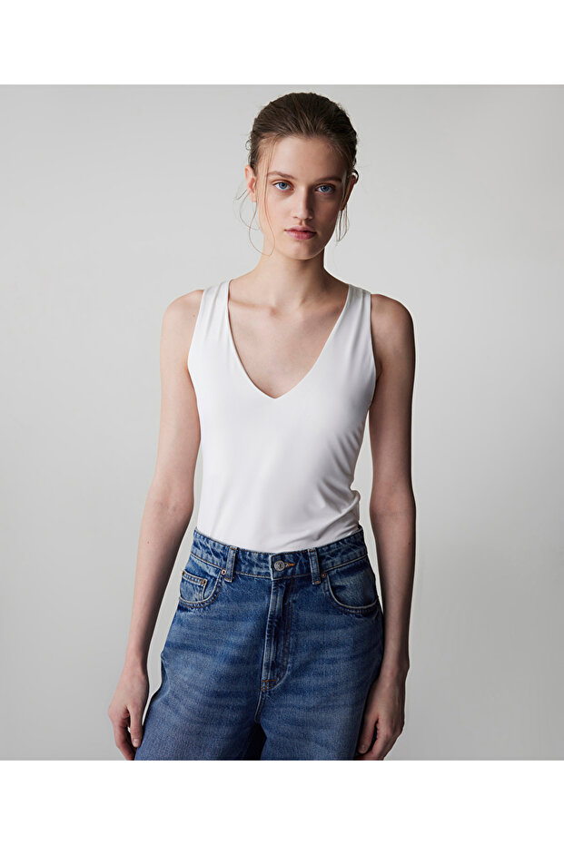 V yaka basic tişört - 1