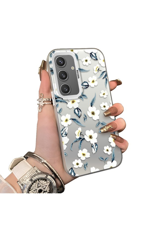 Samsung Galaxy S24 Compatible Hard Acrylic Back Silicone Edge Lens Protection Case