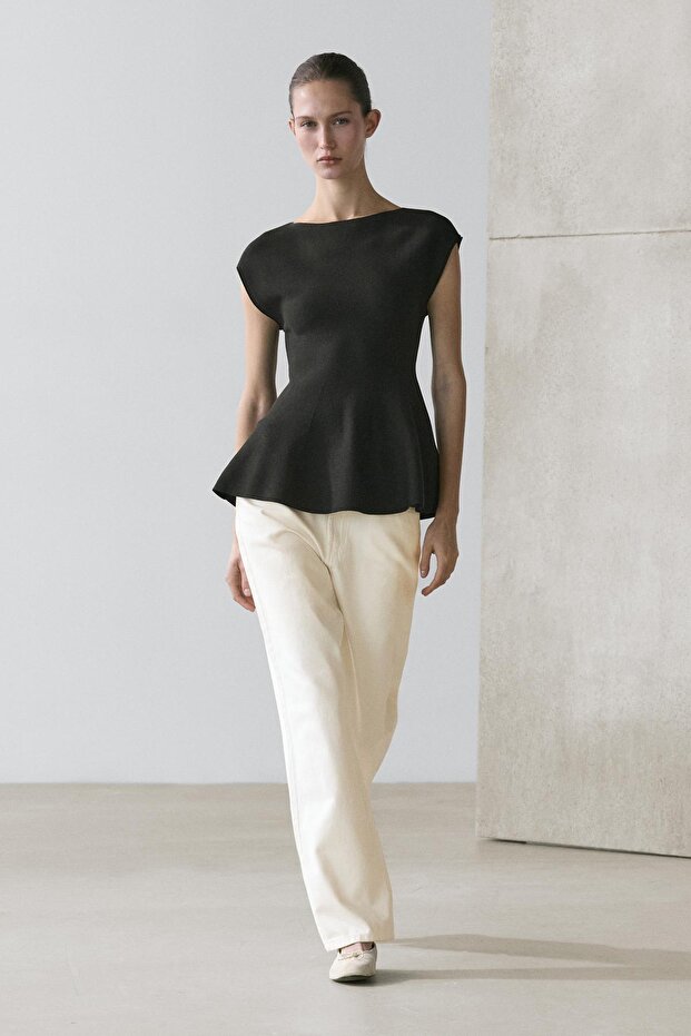 Bisiklet yaka triko bluz - 3