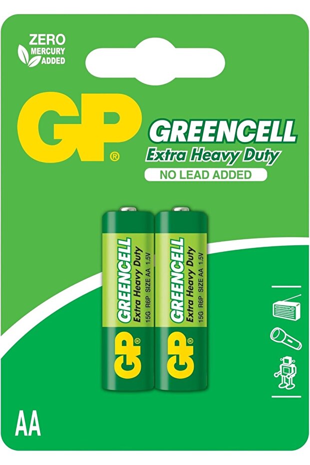 Greencell Heavy Duty AA Batteries (2-Pack)