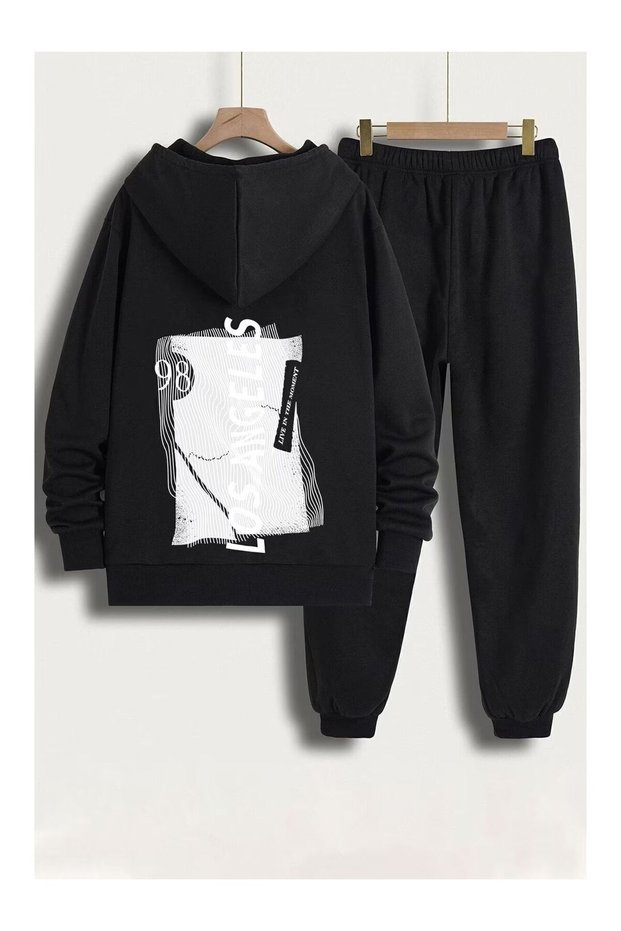 Street Style Tracksuit Set – Top and Bottom, Oversize, Trendy