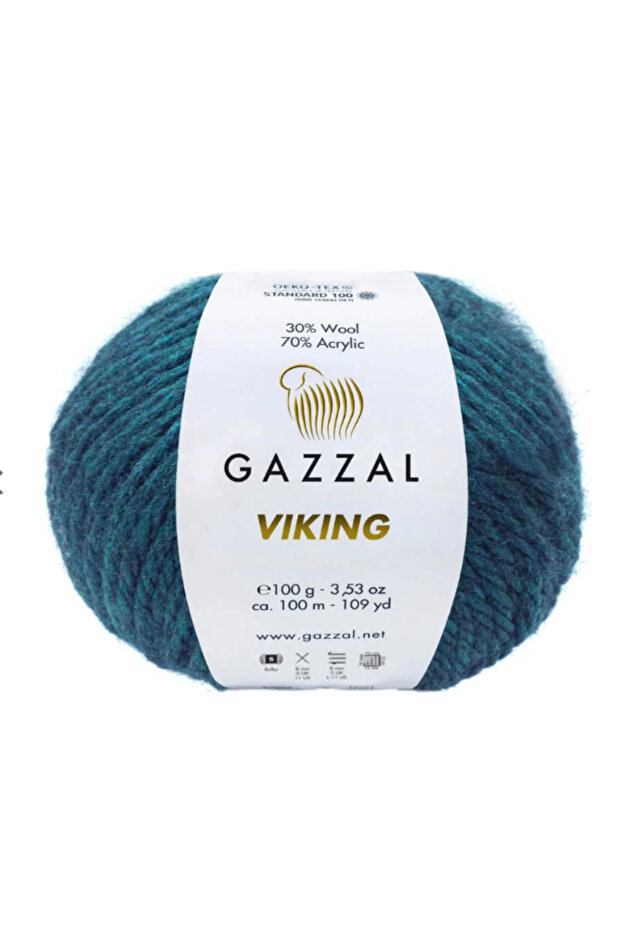 Viking Knitting Yarn – 100 g 100 M, 30% Wool 70% Acrylic, Thick Winter Knitting Yarn-4022-1 Piece