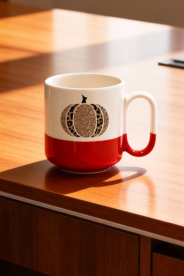 Leopard Pumpkin Pattern Design Ceramic Printed Pro Mug 330ml - 2