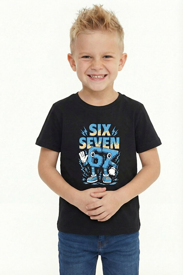 Printed Short Sleeve Boys' T-Shirt B5