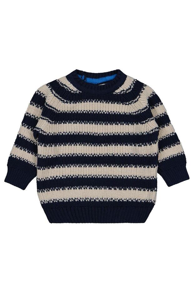 Elvi Striped Sweater 6-18 Months - Navy Blue 12-18 Months