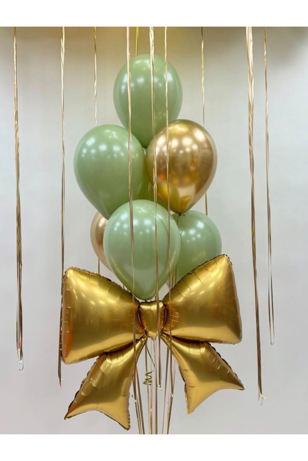 Mold Green with Bow Balloons Gold Kchrome Balloon Bundle Set of 11 Helyuma Compatible