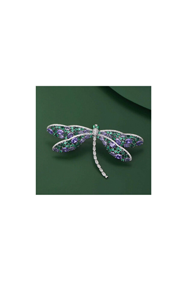 Broșă elegantă în formă de libelulă - 1