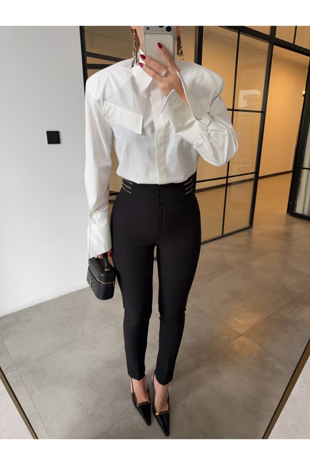 Lycra Pants with Waist Zipper Detail