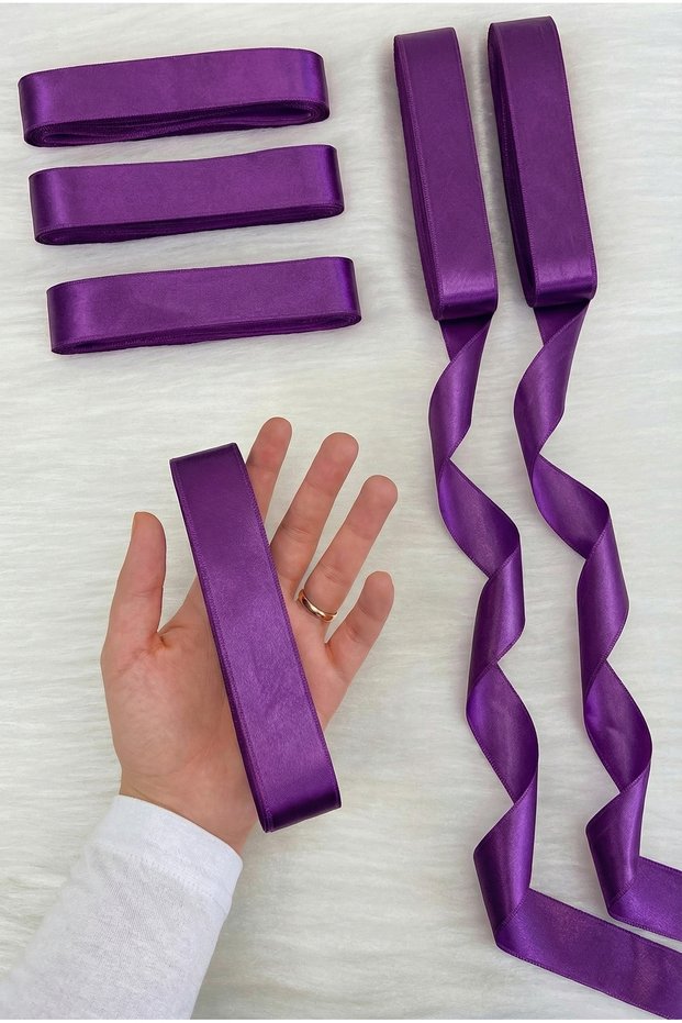 Purple Satin Ribbon 3 cm 10 Mt, Bohça Dowry Wedding Henna Circumcision Promise Birthday Party Gift Decoration