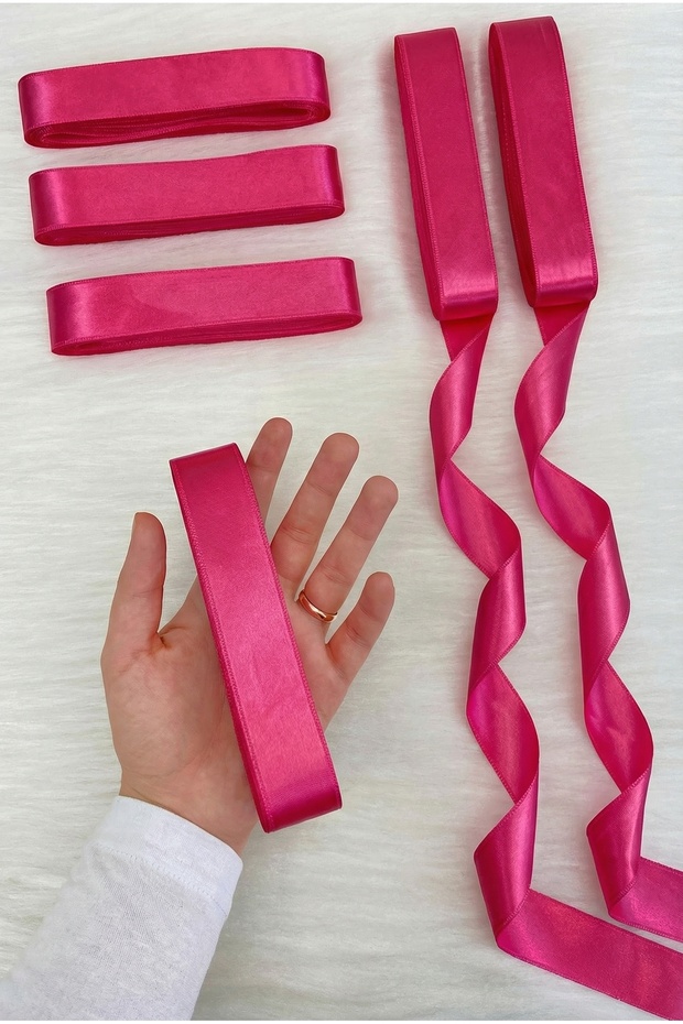 Fuchsia Satin Ribbon 3 cm 10 Mt, Bohça Dowry Wedding Henna Circumcision Promise Birthday Party Gift Decoration