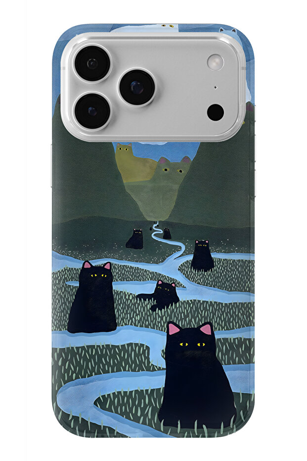 حافظة شفافة مطبوعة بتصميم القطط في الوادي متوافقة مع هاتف iPhone 17 Pro - 1