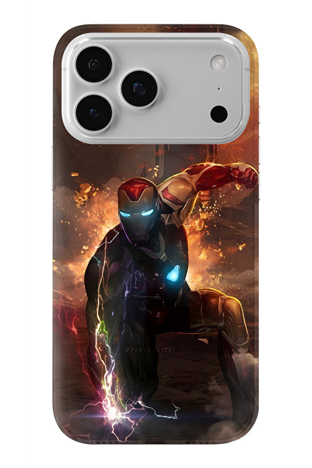 iPhone 17 Pro Compatible Iron Man Design Printed Transparent Case - 1