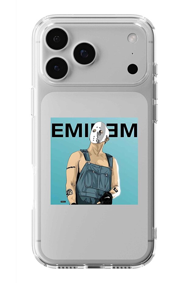 حافظة شفافة مطبوعة بتصميم إيمينيم متوافقة مع آيفون 17 برو - 1