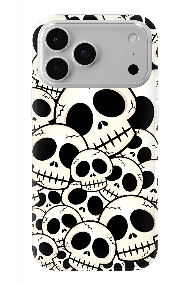 حافظة شفافة مطبوعة بتصميم جمجمة متوافقة مع آيفون 17 برو - 1